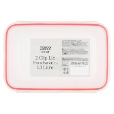 Tesco Home Clip Lid Foodsavers 1.3 L 2 pcs