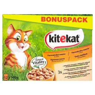 Kitekat Gazdovské menu v želé kompletné krmivo pre dospelé mačky 12 x 100 g