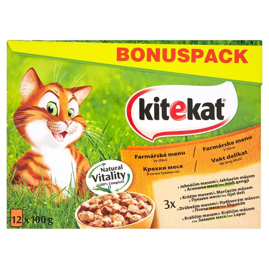 Kitekat Farmer Menu in Jelly Food for Adult Cats 12 x 100 g Tesco