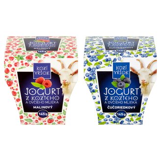 Kozí Vŕšok Jogurt z kozieho a ovčieho mlieka 145 g rôzne príchute