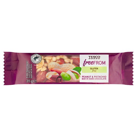 Tesco Free From Peanut & Pistachio Bar in Dark Chocolate 35 g Tesco