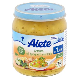 Alete Bio zelenina so špagetami a morčacím mäsom 250 g