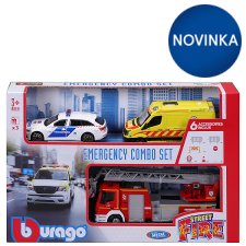 Burago Street Fire Emergency Combo Set 1:43