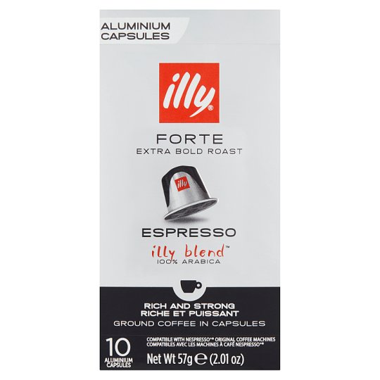 illy Espresso Forte 10 Aluminum Capsules Compatible with Nespresso