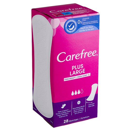 Carefree Plus Large slipové vložky svieža vôňa 28 ks