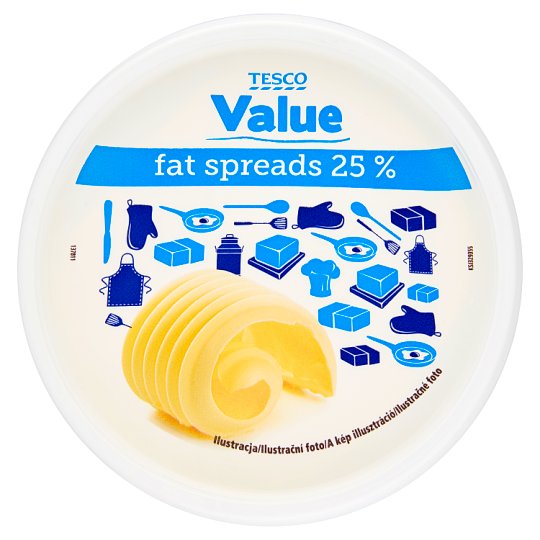 Tesco Value Rastlinná tuková nátierka s nízkym obsahom tuku 25 % 500 g