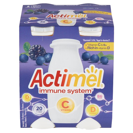 Actimel Probiotic Drink Pomegranate-Blueberry with Added Vitamin C 4 x 100 g
