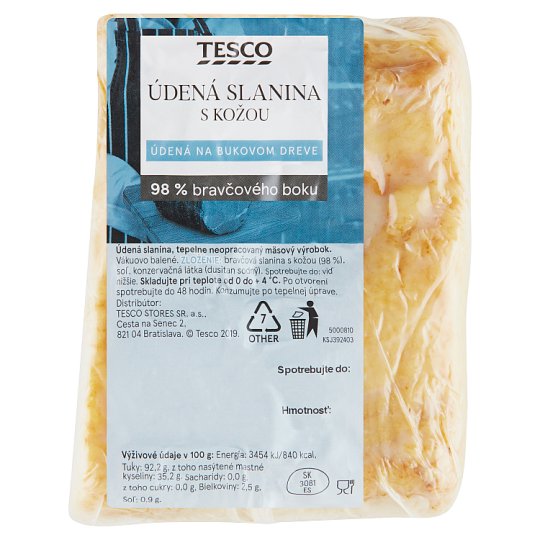 Tesco Smoked Bacon with Skin