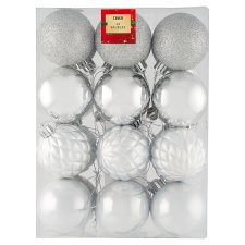 Tesco Silver Gray Baubles 24 pcs