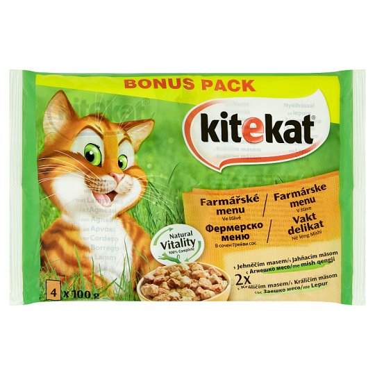 Kitekat Farming Menu Juice Complete Food for Adult Cats 4 x 100 g
