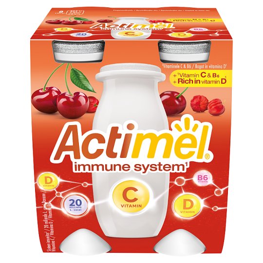 Actimel jogurtový nápoj čerešňa-acerola obohatený o vitamín C 4 x 100 g