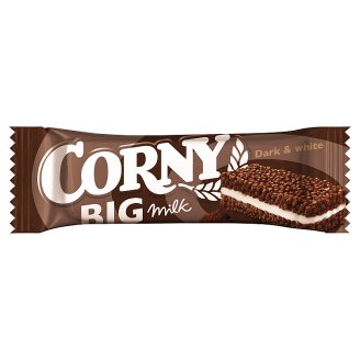 Corny Big Milk Dark & White cereálna tyčinka s mliečnou náplňou a kakaom 40 g