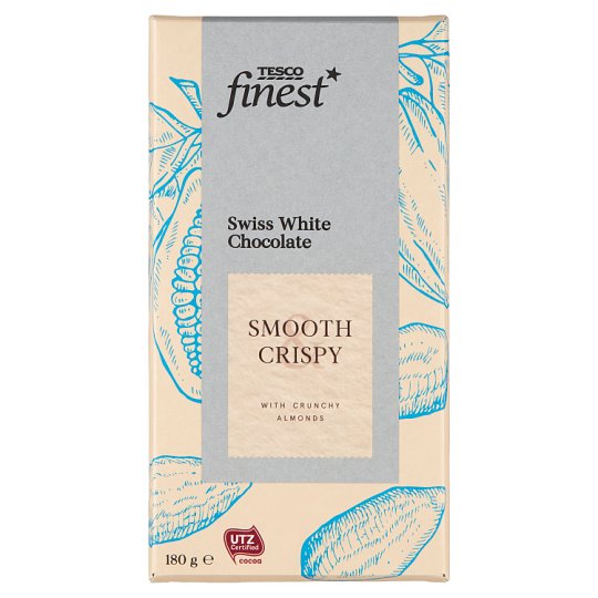 Tesco Finest Biela čokoláda s mandľami 180 g