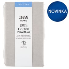 Tesco Home Grey Fitted Sheet 180 x 200 cm