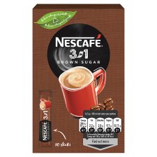 NESCAFÉ 3in1 Brown Sugar, instantná káva, 10 vrecúšok x 16,5 g (165 g)