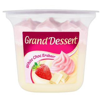 Ehrmann Grand Dessert Dezert s bielou čokoládou a jahodovou šľahačkou 190 g