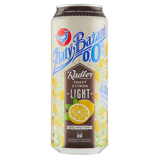 Zlatý Bažant Radler Dark Lemon Light 0.0% 500 ml