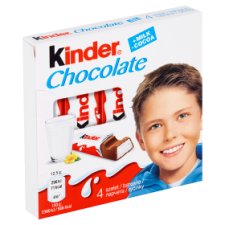 Kinder Chocolate Milk Chocolate Bars with Milk Filling 4 x 12.5 g