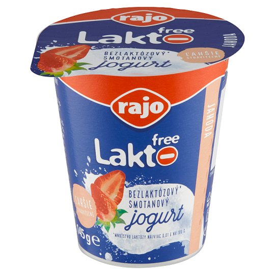 Rajo Lakto Free Smotanový jogurt jahoda 145 g