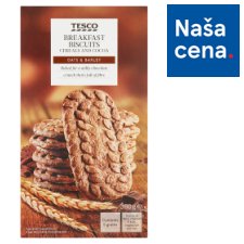 Tesco Cereálne sušienky s kúskami čokolády a kakaom 6 x 50 g