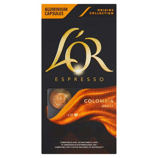 L'OR Espresso Colombia 10 Aluminium Capsules Compatible with