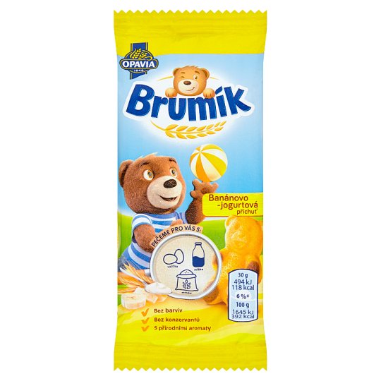 Opavia Brumík Jemné pečivo s náplňou s banánovo-jogurtovou príchuťou 30 g