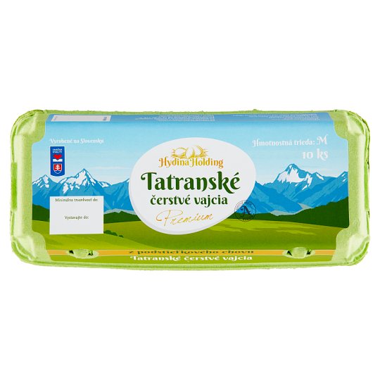 Hydina Holding Tatranské čerstvé vajcia z podstieľkového chovu Premium M 10 ks