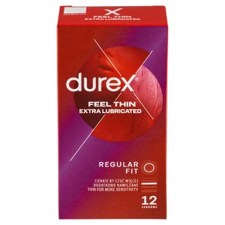 Durex Feel Intimate tenké prezervatívy s extra lubrikantom pre hladší pocit 12 ks