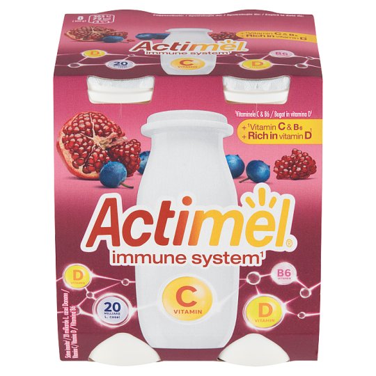Actimel Probiotic Drink PomegranateBlueberry with Added Vitamin C 4 x