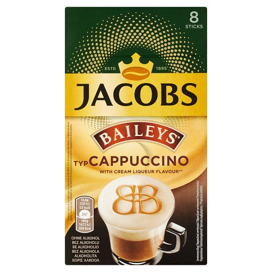 Jacobs Cappuccino Baileys Flavoured Instant Coffee Blend 8 x 13.5 g
