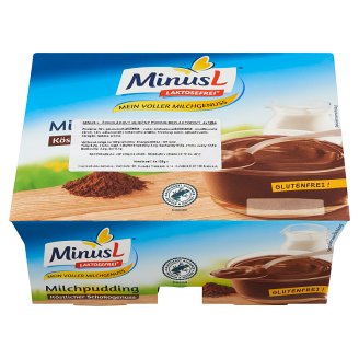 MinusL Bezlaktózový mliečny puding kakaový 4 x 125 g