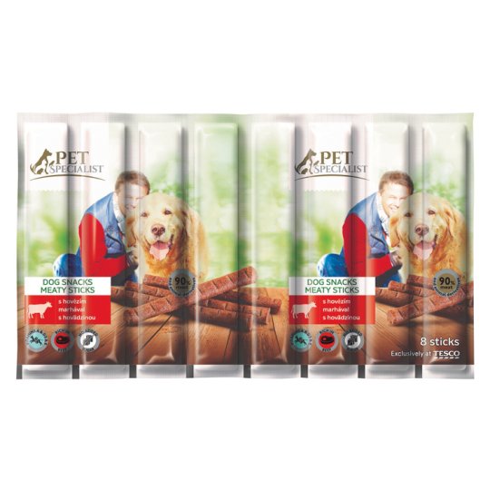 Tesco Pet Specialist Dog Snacks Meaty Sticks with Beef 8 x 11 g (88 g