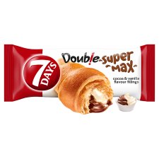 7 Days Double Super Max Croissant with Cocoa and Vanilla Flavour Fillings 110 g