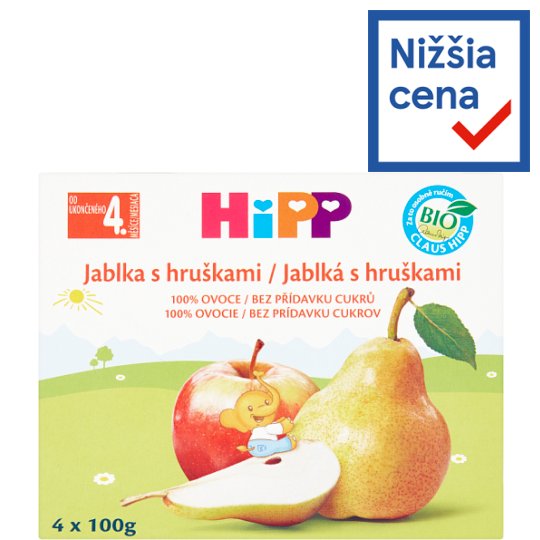 HiPP Jablká s hruškami 4 x 100 g