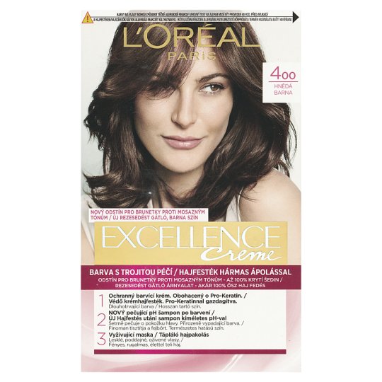 L'Oréal Paris Excellence Créme Hair dye 400 True Brown 72 +48 +12 +60 ...