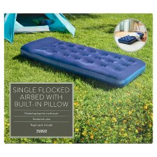 Tesco Single Flocked Airbed with Built-In Pillow