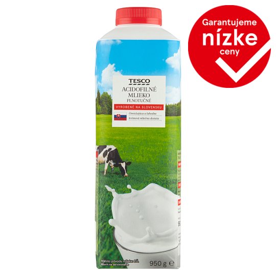 Tesco Acidophilic Whole Milk 950 g