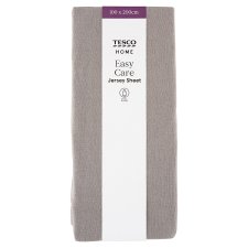 Tesco Home Easy Care Grey Jersey Sheet 100 x 200 cm