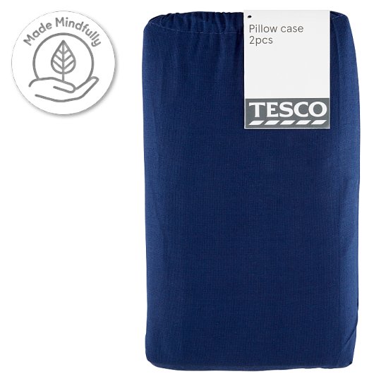 Tesco Pillow Case Navy 2 pcs Tesco Groceries