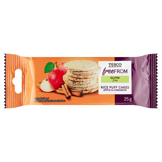 Tesco Free From Rice Puff Cakes Apple & Cinnamon 25 g Tesco Groceries