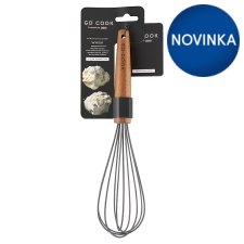 Go Cook Acacia Silicone Whisk Grey