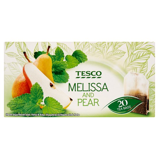 Tesco Aromatizovaný ovocný čaj s medovkou lekárskou a hruškovou príchuťou 20 x 1,5 g