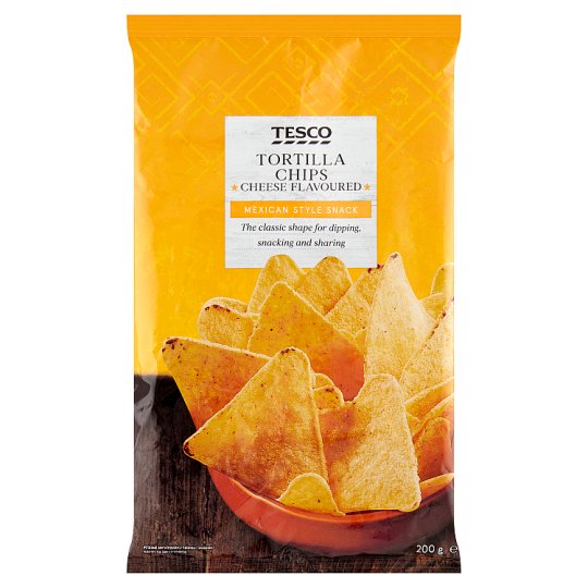 Tesco Tortilla Chips Cheese Flavoured 200 g