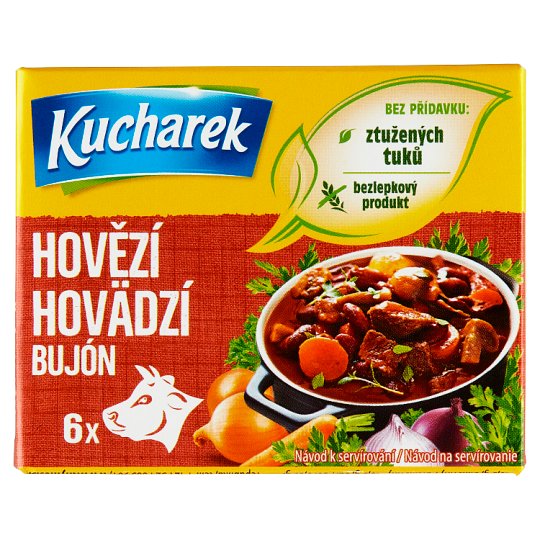 Kucharek Beef Broth 6 x 10 g (60 g) Tesco Groceries