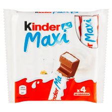 Kinder Maxi Milk Chocolate Bar with Milk Filling 4 pcs 84 g