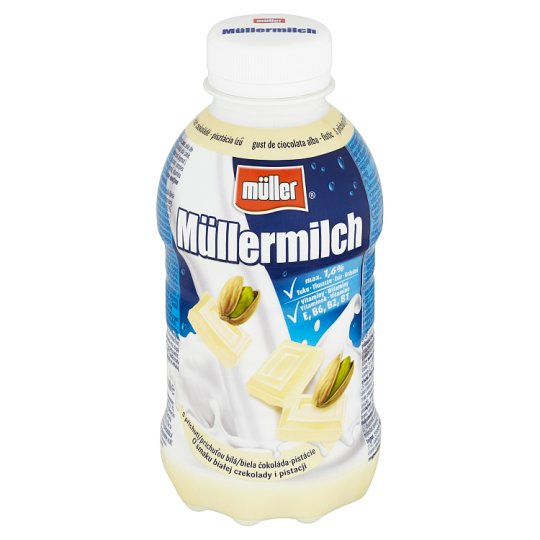 Müller Müllermilch Mliečny nápoj s príchuťou biela čokoláda-pistácie 400 g