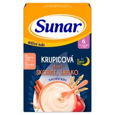 Sunar Semolina Milk Porridge Cinnamon Apple Flavour for Good Night 210 g