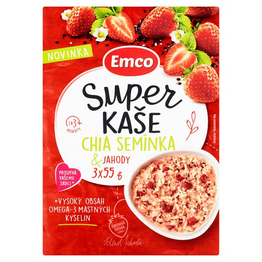 Emco Porridge Chia and Strawberry 3 x 55 g