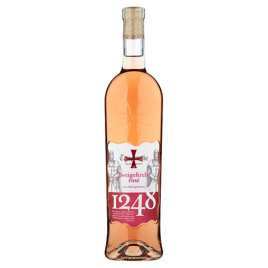 Templářské Sklepy Čejkovice Zweigeltrebe Rosé akostné polosuché ružové víno 0,75 l