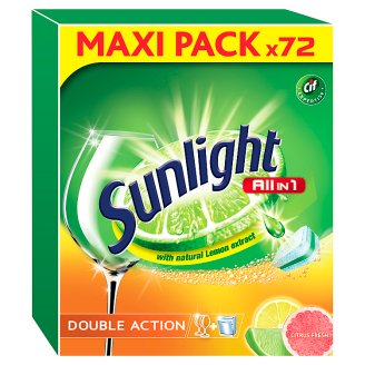 Sunlight All in 1 Citrus Tablety do umývačky riadu 72 ks
